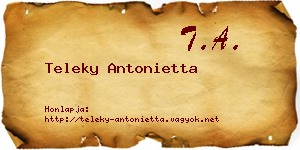 Teleky Antonietta névjegykártya